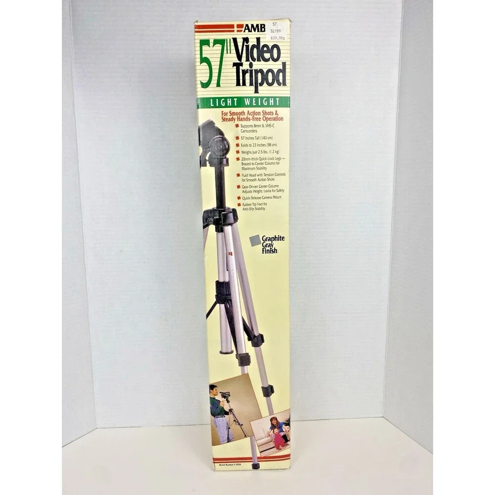Ambico V-0554 Camera Camcorder Tripod Vintage Tripod 1994 *NEW IN BOX*